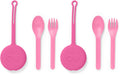 Omie OmieBox Kids Fork & Spoon Set with Travel Case (Bubble Pink) (Pack of 2)
