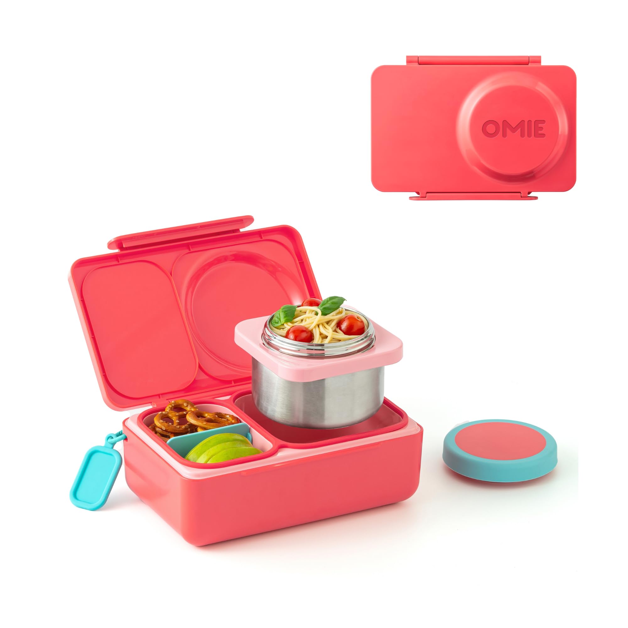 Omie OmieBox UP Kids Insulated Bento Box, Cherry Pink