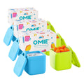 OmieBox (6 pack) Leakproof Dips Containers To Go, Salad Dressing Container, Condiment Container with Lids - Food Safe Silicone - 4 ounces (Blue/Lime)