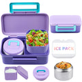 JXXM Lunch Box for Kids With 8oz Soup Thermo, Leak-proof Lunch Container with 2 Compartments, Thermo Food Jar Food Containers for Back to School Girls Boys (Purple)
