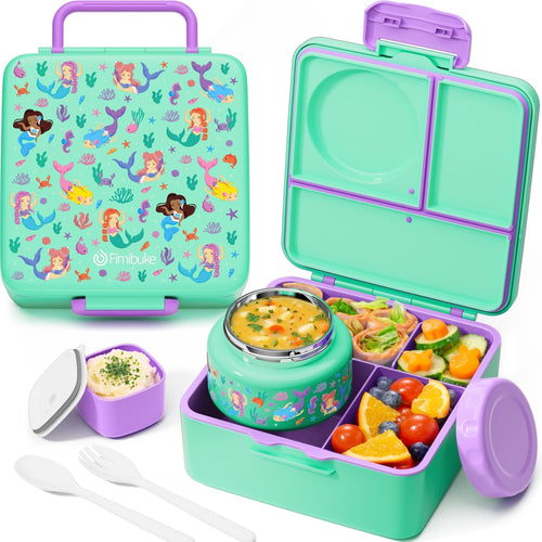 Fimibuke 60oz Leakproof Bento Lunch Box for Kids with 8.5oz Thermo Food Jar