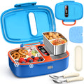 EAST OAK Cordless Electric Lunch Box for Kids with Ice Pack, Scheduled Heat